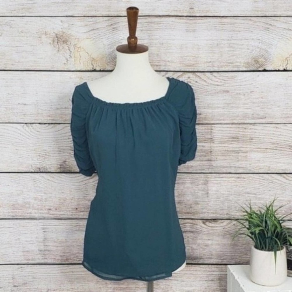 Joie sulk ruched teal top